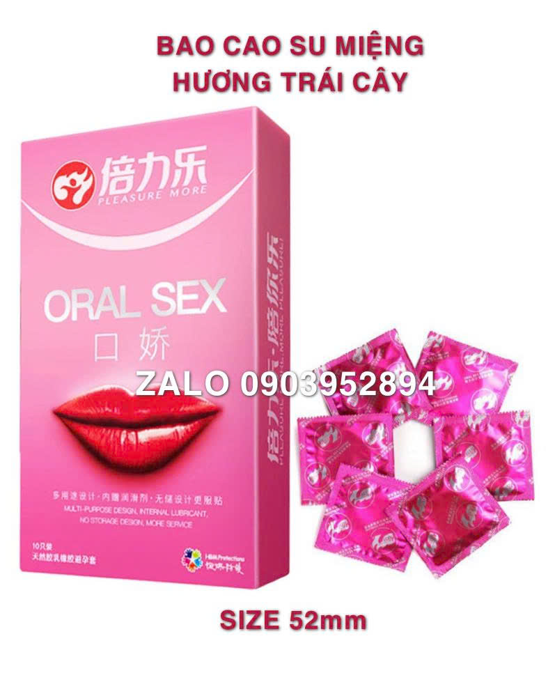 Bao cao su nội địa Trung miệng hương trái cây (BCS oral sex)